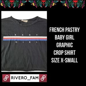 FRENCH PASTRY | BABY GIRL GRAPHIC CROP SHIRT | SIZE SMALL